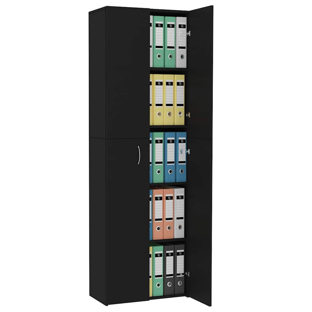 vidaXL Ντουλάπα Γραφείου Μαύρη 60 x 32 x 190 εκ. από Μοριοσανίδα