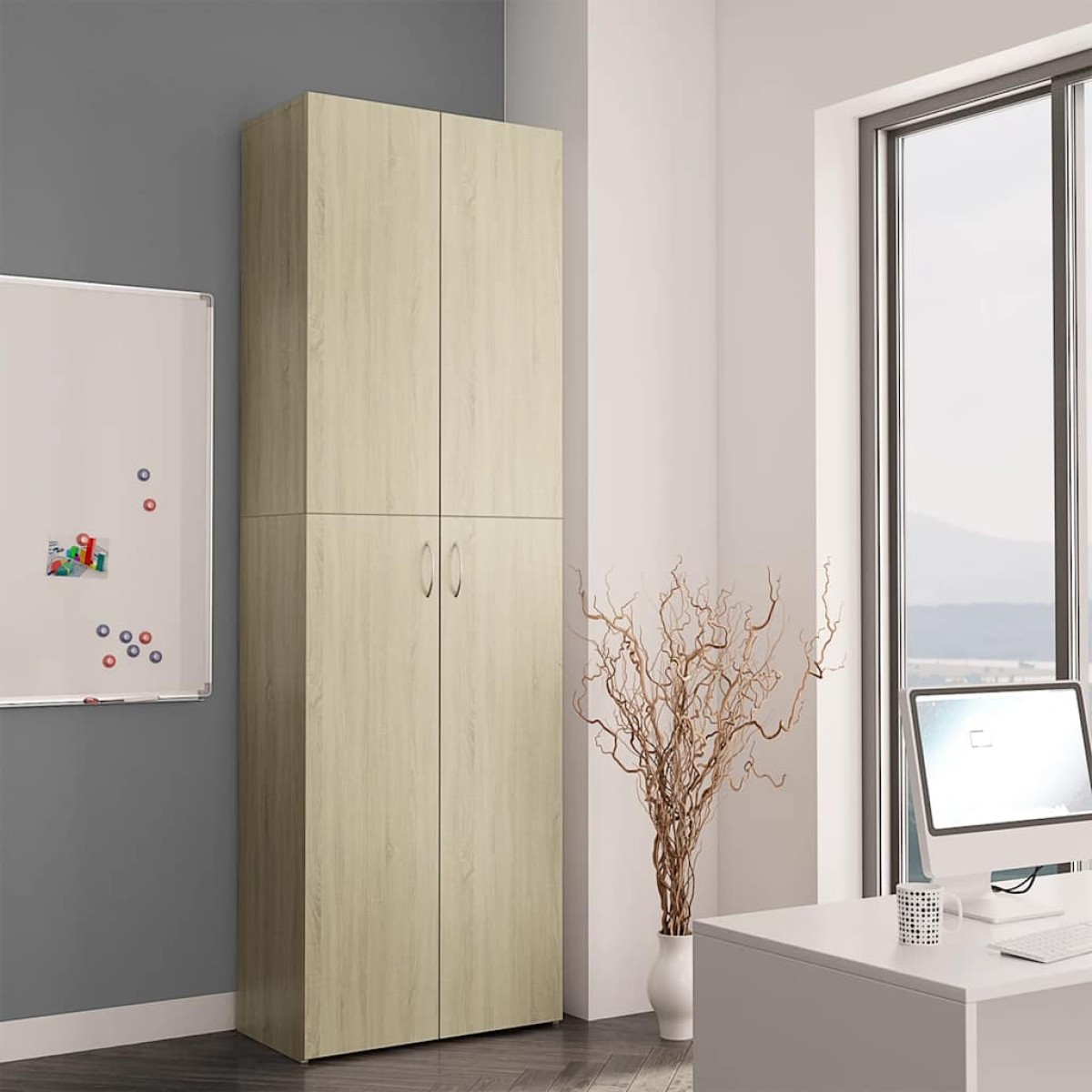 vidaXL Ντουλάπα Γραφείου Sonoma Δρυς 60 x 32 x 190 εκ. από Μοριοσανίδα
