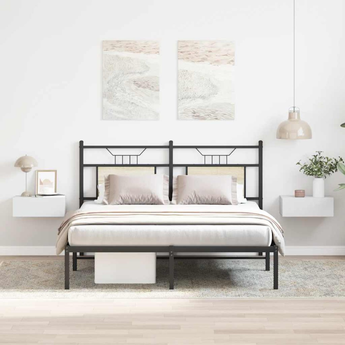 vidaXL Κομοδίνα Κρεμαστά 2 τεμ. Λευκά 40 x 30 x 15 εκ. από Μοριοσανίδα