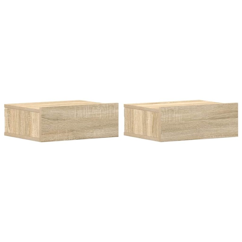 vidaXL Κομοδίνα Κρεμαστά 2 τεμ. Sonoma Δρυς 40x30x15εκ. από Επεξ. Ξύλο
