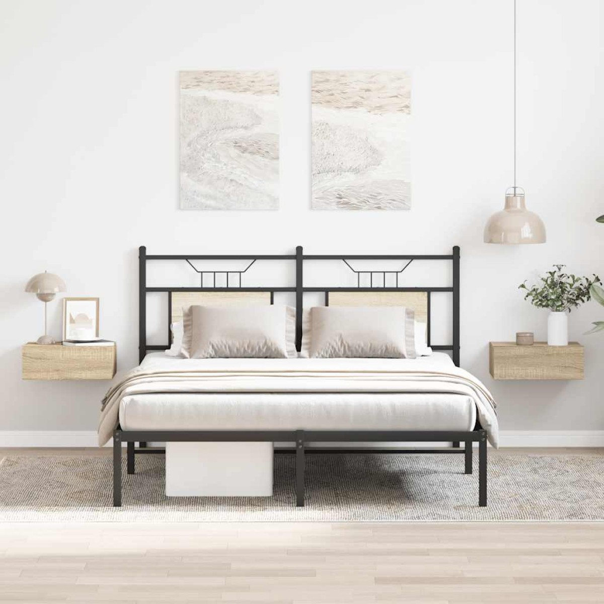 vidaXL Κομοδίνα Κρεμαστά 2 τεμ. Sonoma Δρυς 40x30x15 εκ. Μοριοσανίδα
