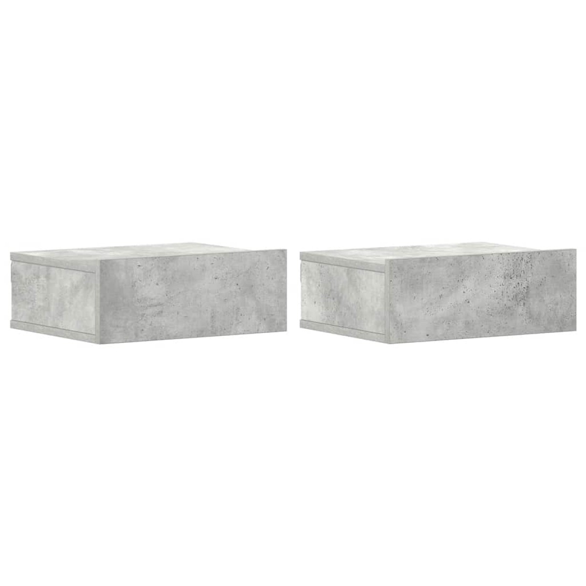 vidaXL Κομοδίνα Κρεμαστά 2 τεμ. Γκρι Σκυροδ. 40x30x15 εκ. Μοριοσανίδα