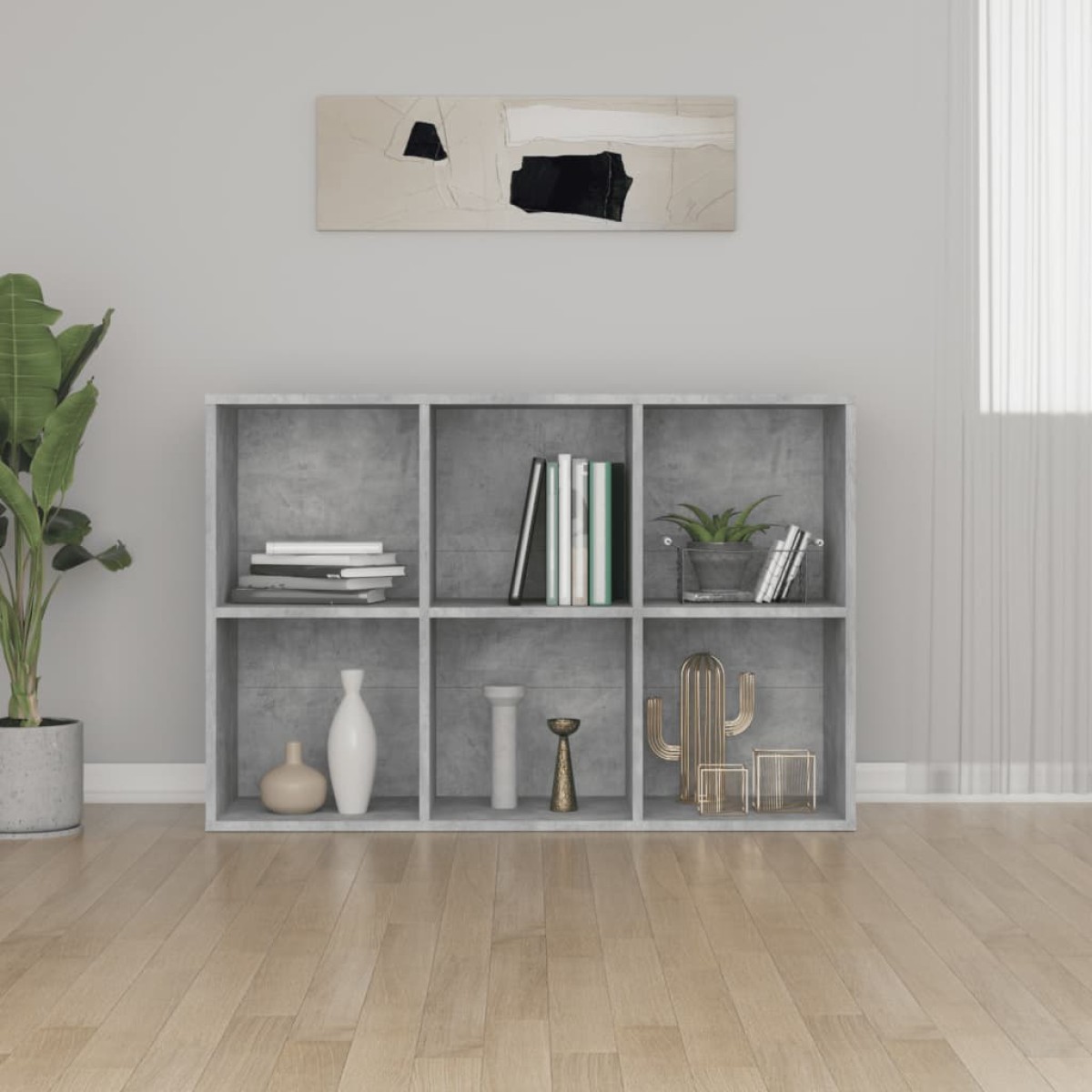 vidaXL Ραφιέρα/Βιβλιοθήκη Γκρι Σκυροδέματος 66x30x97,8 εκ. Μοριοσανίδα