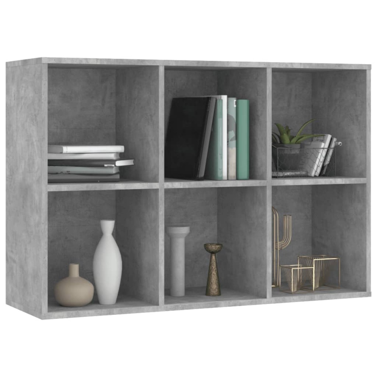 vidaXL Ραφιέρα/Βιβλιοθήκη Γκρι Σκυροδέματος 66x30x97,8 εκ. Μοριοσανίδα