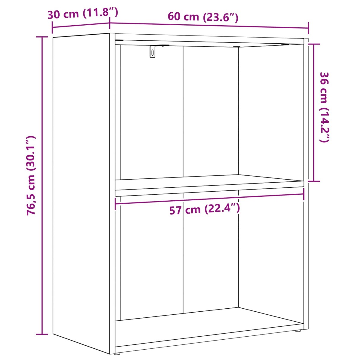vidaXL Ράφι Βιβλίων 60 x 30 x 76.5 εκ Επεξεργασμένο Ξύλο Μαύρη Οξυά