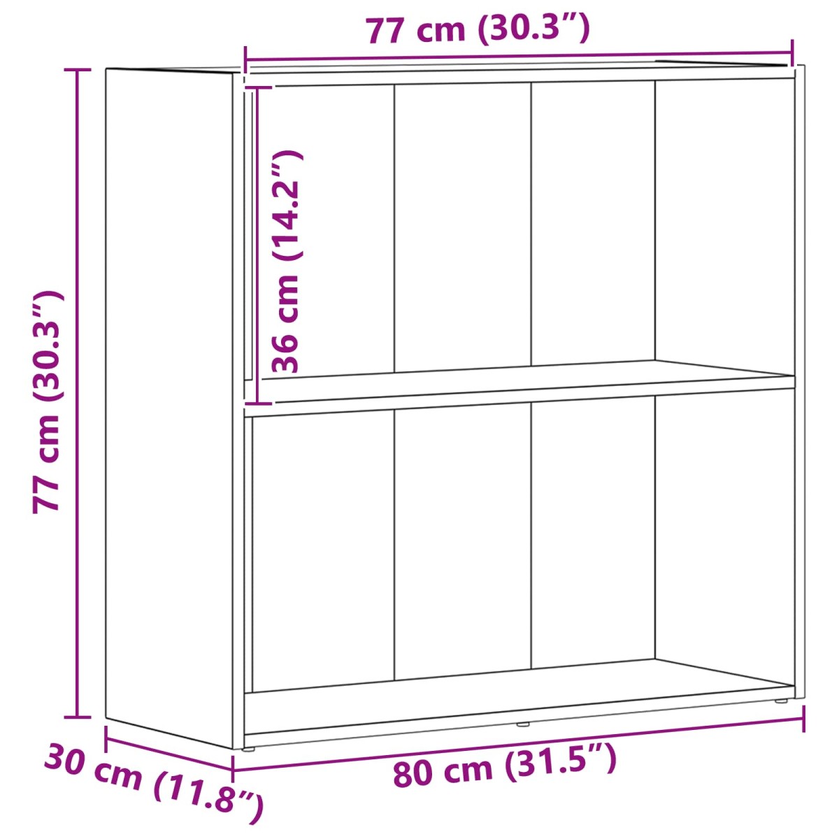 vidaXL Ράφι Βιβλίων 80 x 30 x 76,5 εκ Επεξεργασμένο Ξύλο Μαύρη Οξυά