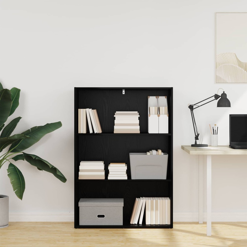 vidaXL Ράφι Βιβλίων 80 x 30 x 114 εκ Επεξεργασμένο Ξύλο Μαύρη Οξυά