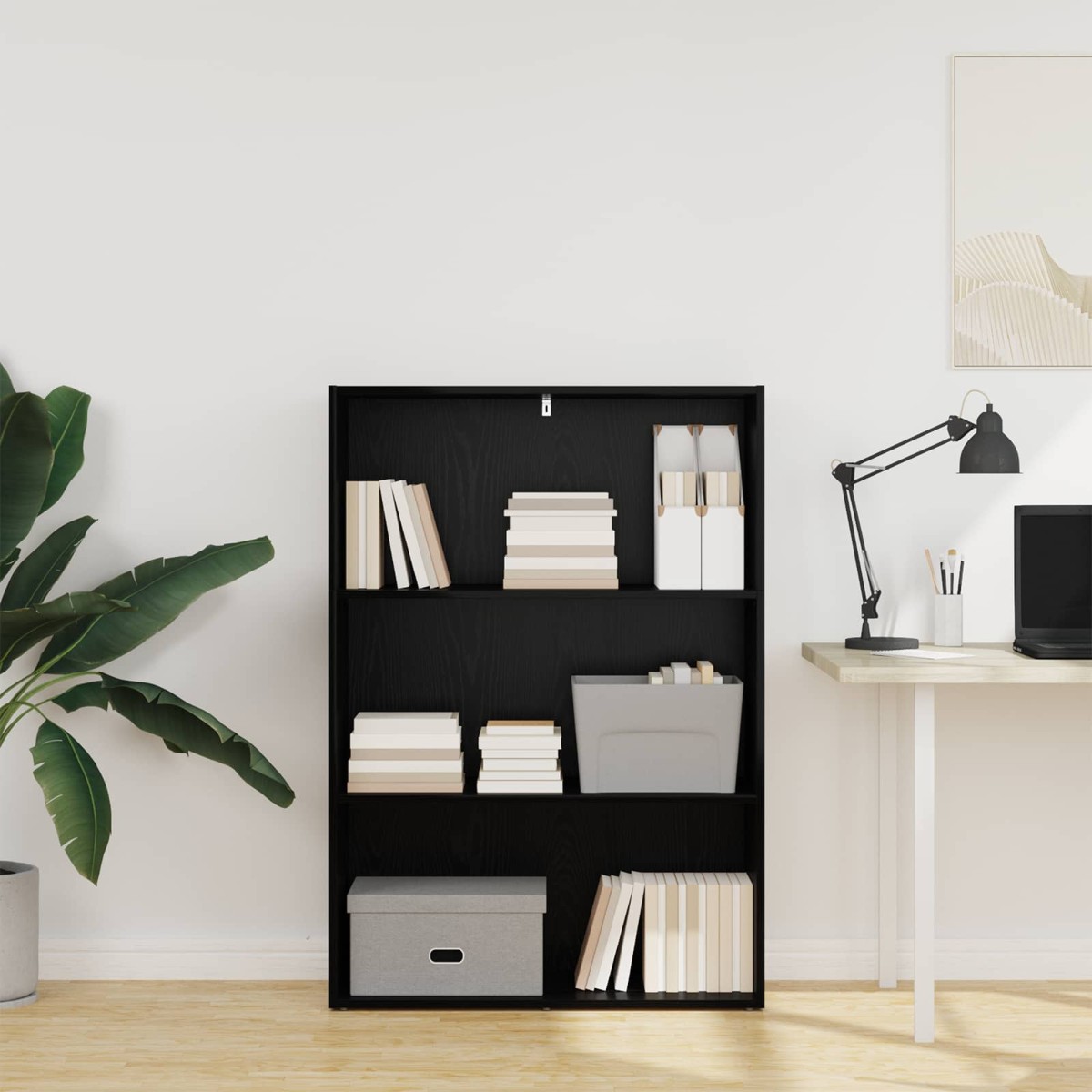 vidaXL Ράφι Βιβλίων 80 x 30 x 114 εκ Επεξεργασμένο Ξύλο Μαύρη Οξυά