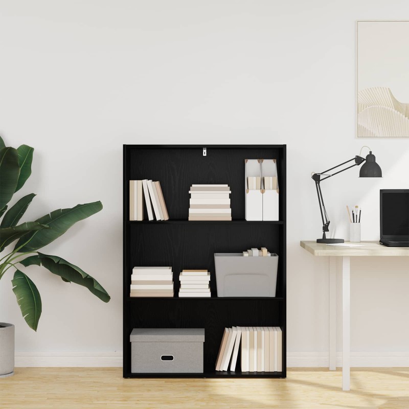 vidaXL Ράφι Βιβλίων 80 x 30 x 114 εκ Επεξεργασμένο Ξύλο Μαύρη Οξυά