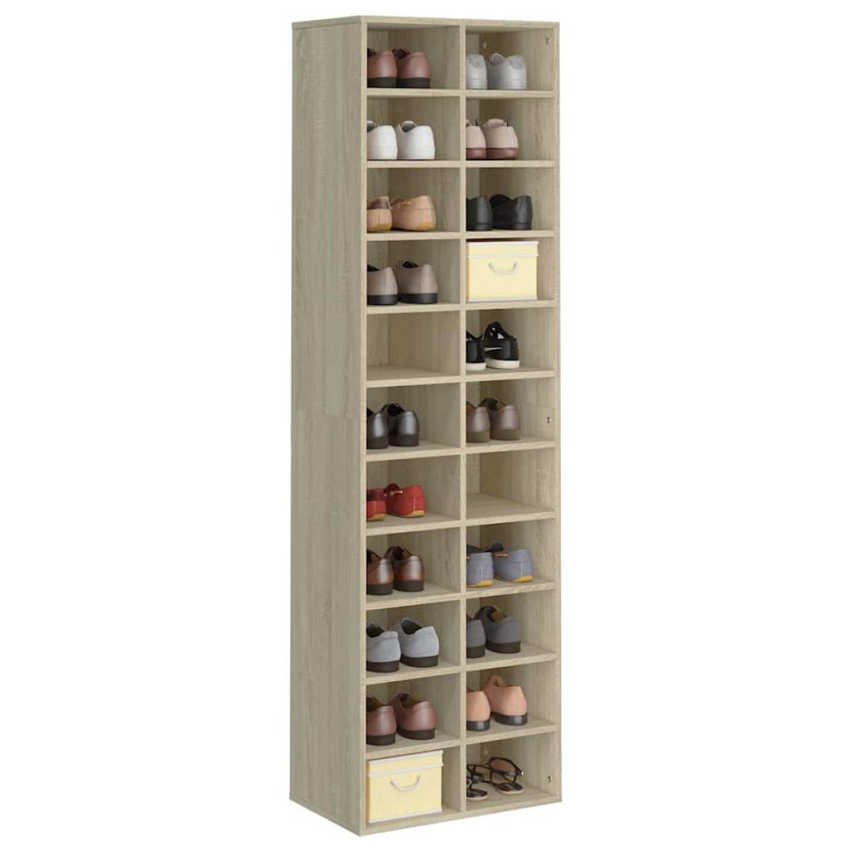 vidaXL Παπουτσοθήκη Sonoma Δρυς 54 x 34 x 183 εκ. από Μοριοσανίδα