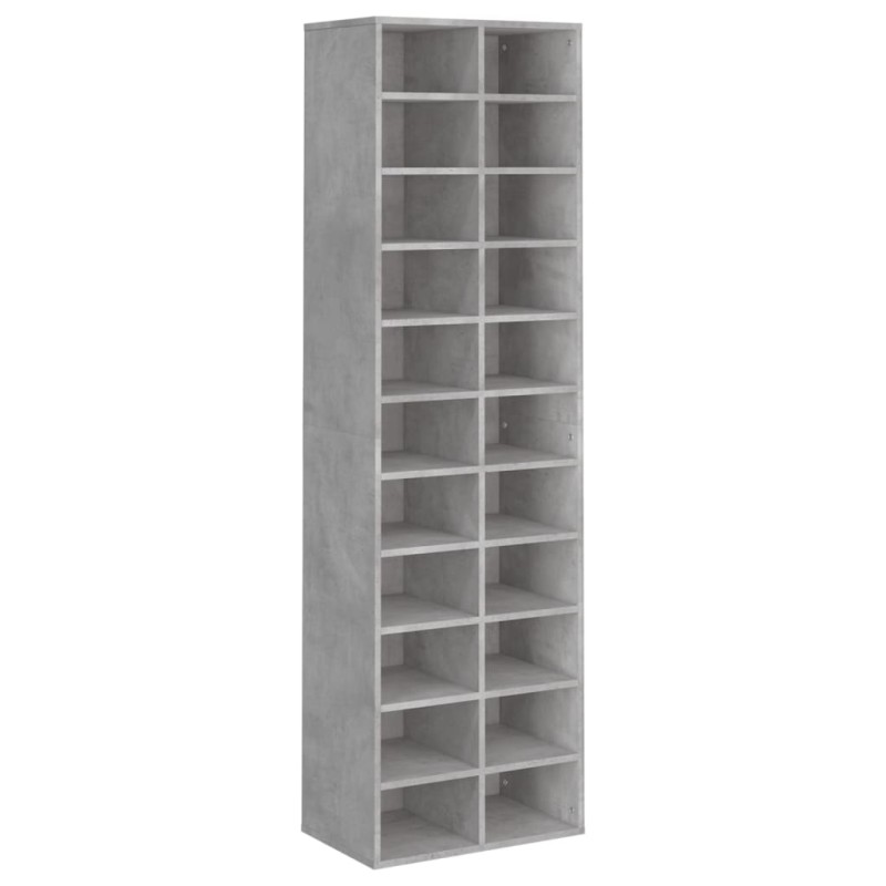 vidaXL Παπουτσοθήκη Γκρι Σκυροδέματος 54x34x183 εκ. Επεξεργασμένο Ξύλο