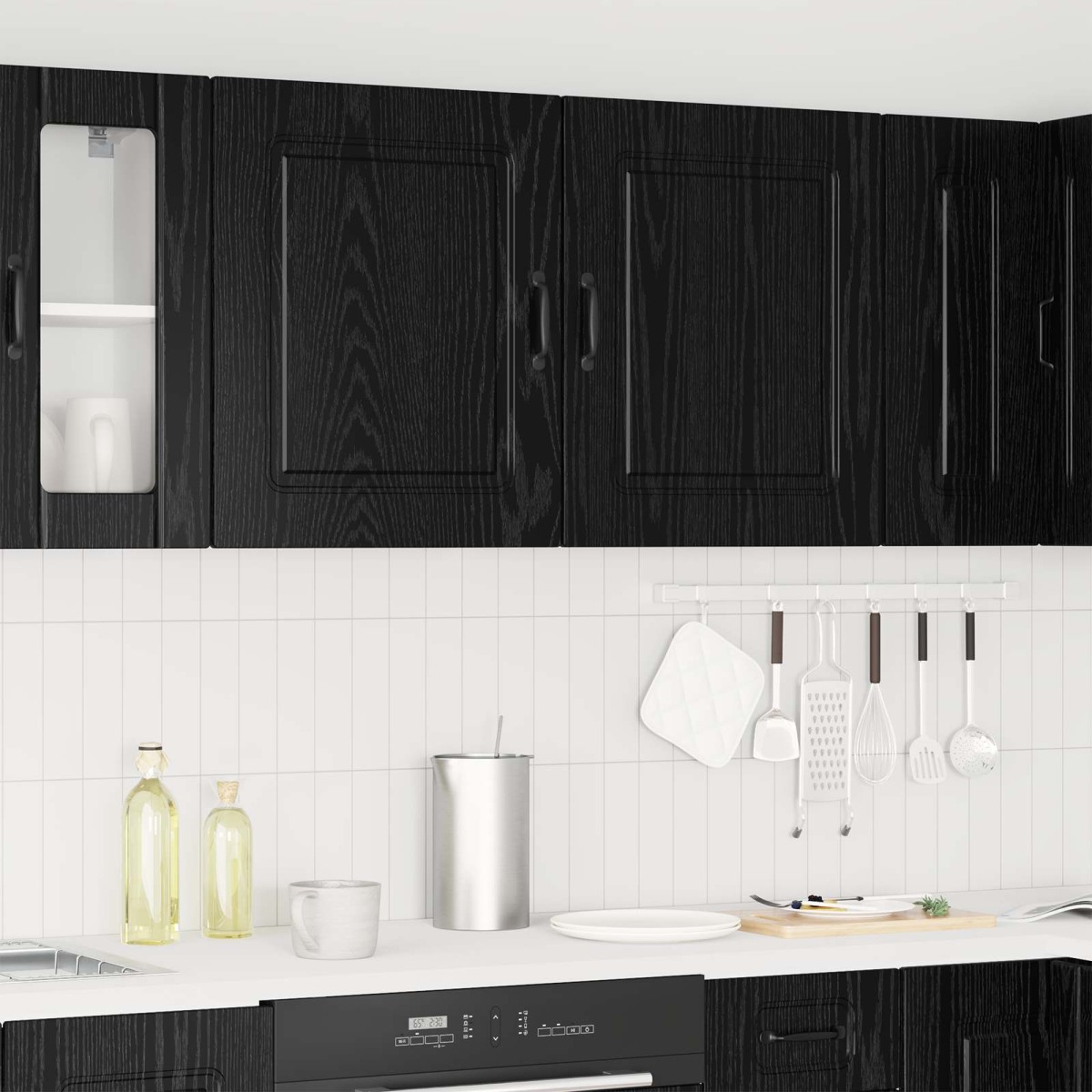 vidaXL Πάνελ πλυντηρίου πιάτων Kalmar Μαύρη Οξυά 50 x 31 x 60 εκ