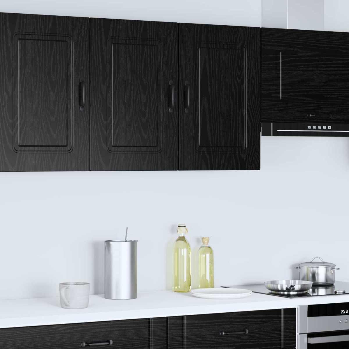 vidaXL Πάνελ πλυντηρίου πιάτων Kalmar Μαύρη Οξυά 80 x 31 x 60 εκ