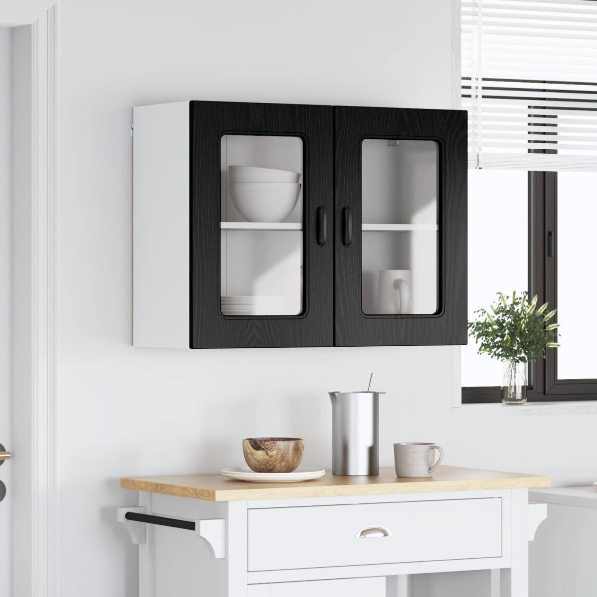 vidaXL Πάνελ πλυντηρίου πιάτων Kalmar Μαύρη Οξυά 80 x 31 x 60 εκ