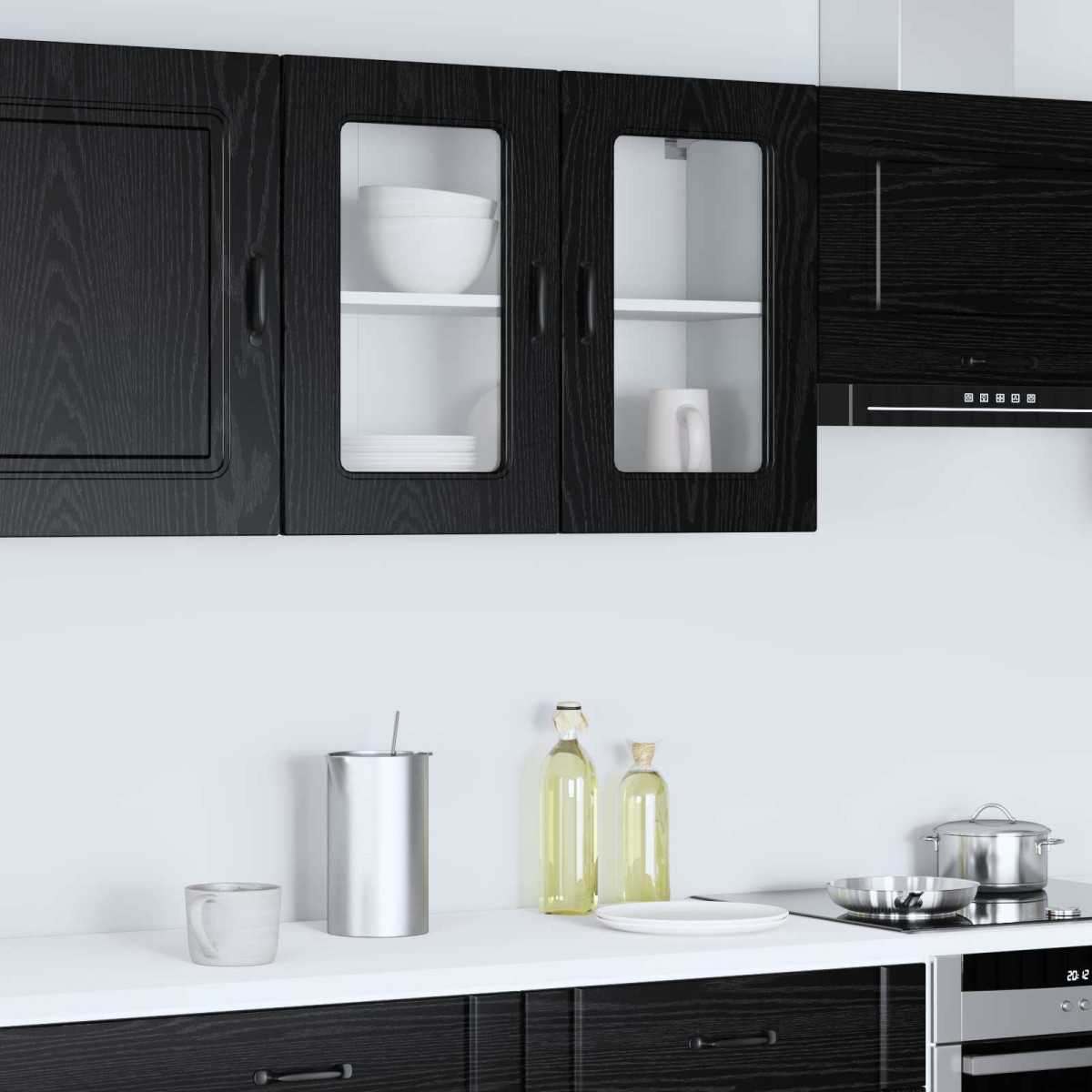 vidaXL Πάνελ πλυντηρίου πιάτων Kalmar Μαύρη Οξυά 80 x 31 x 60 εκ