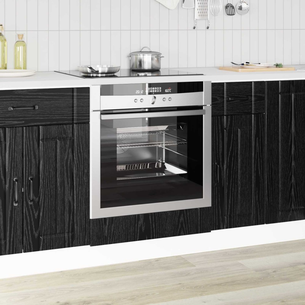 vidaXL Ντουλάπι φούρνου LUCCA Μαύρη Δρυς 60 x 46 x 81,5 εκ