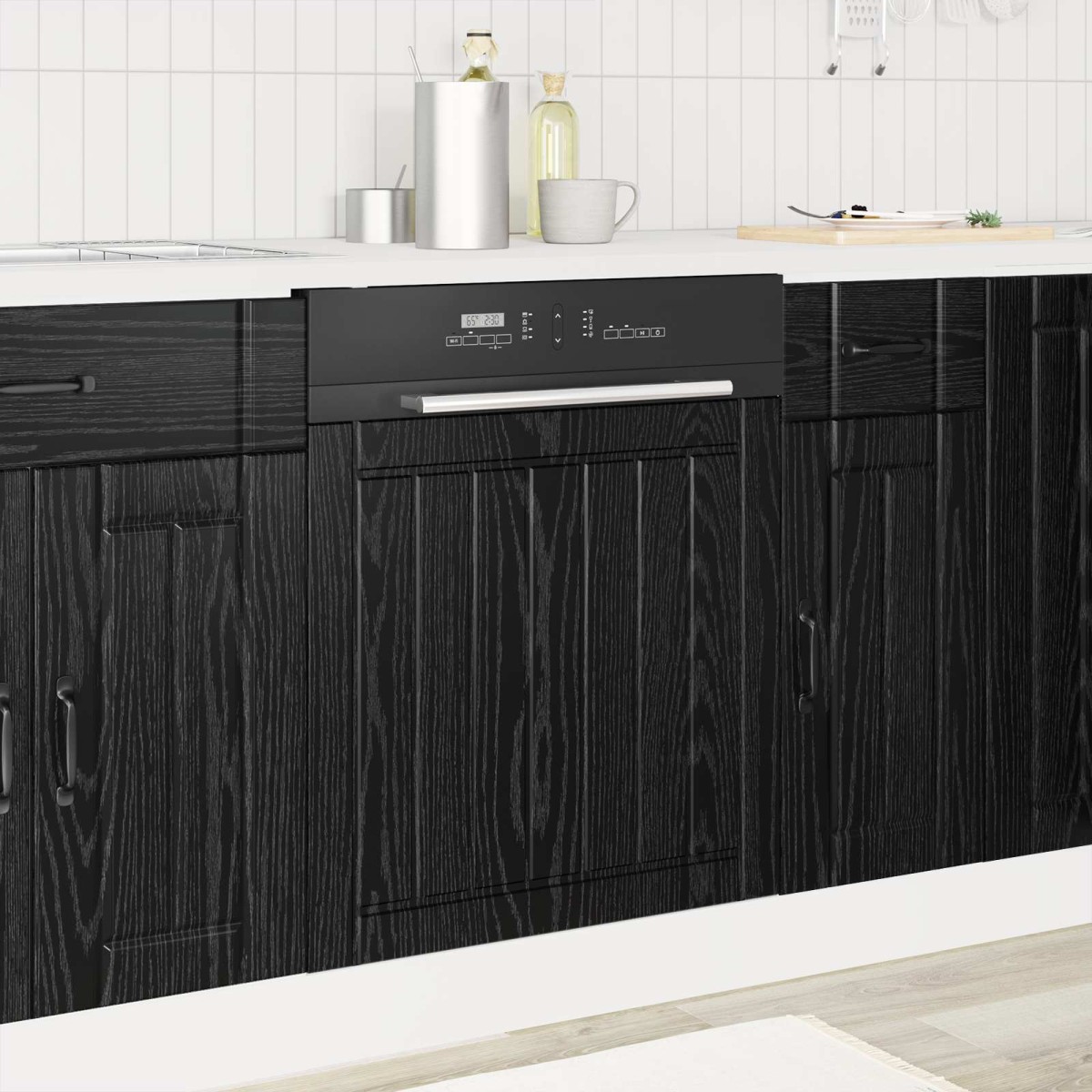 vidaXL Πάνελ πλυντηρίου πιάτων LUCCA Μαύρη Δρυς 60 x 1,5 x 57 εκ