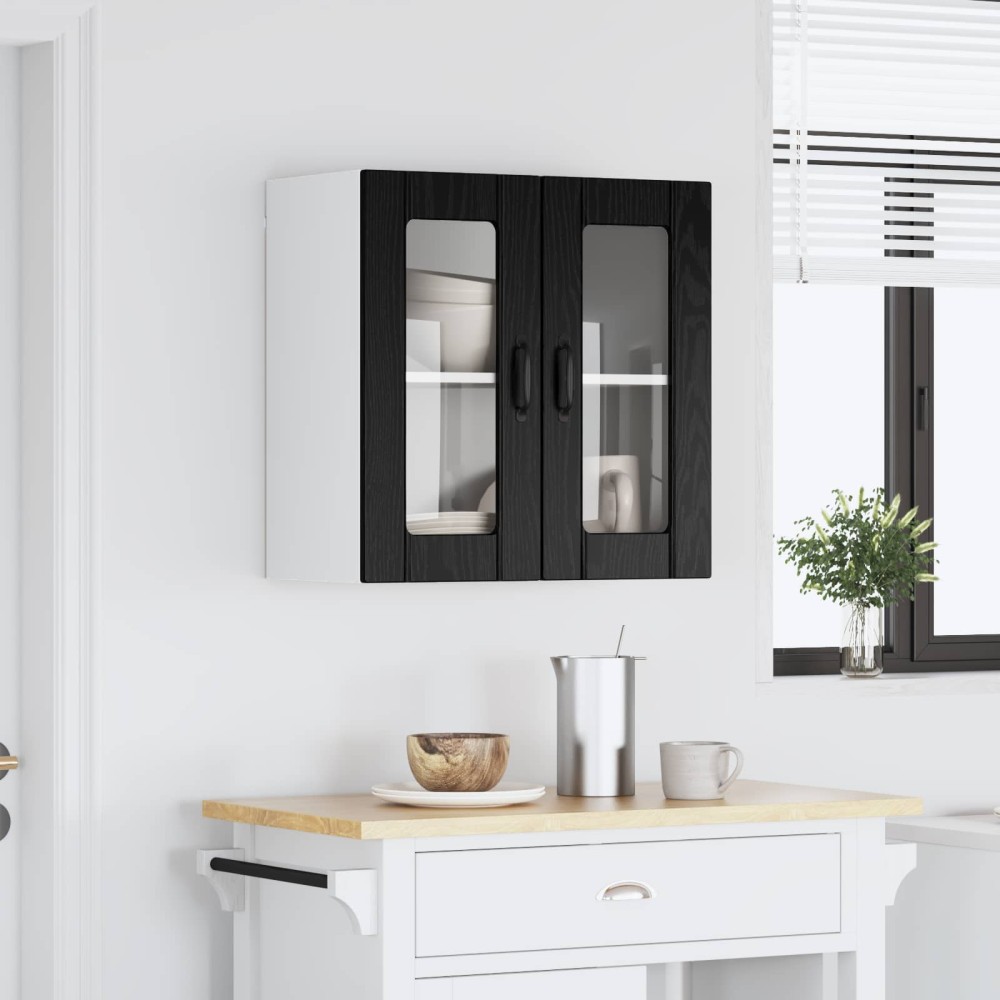 vidaXL Ραφιέρα τοίχου LUCCA Μαύρη Δρυς 60 x 31 x 60 εκ.