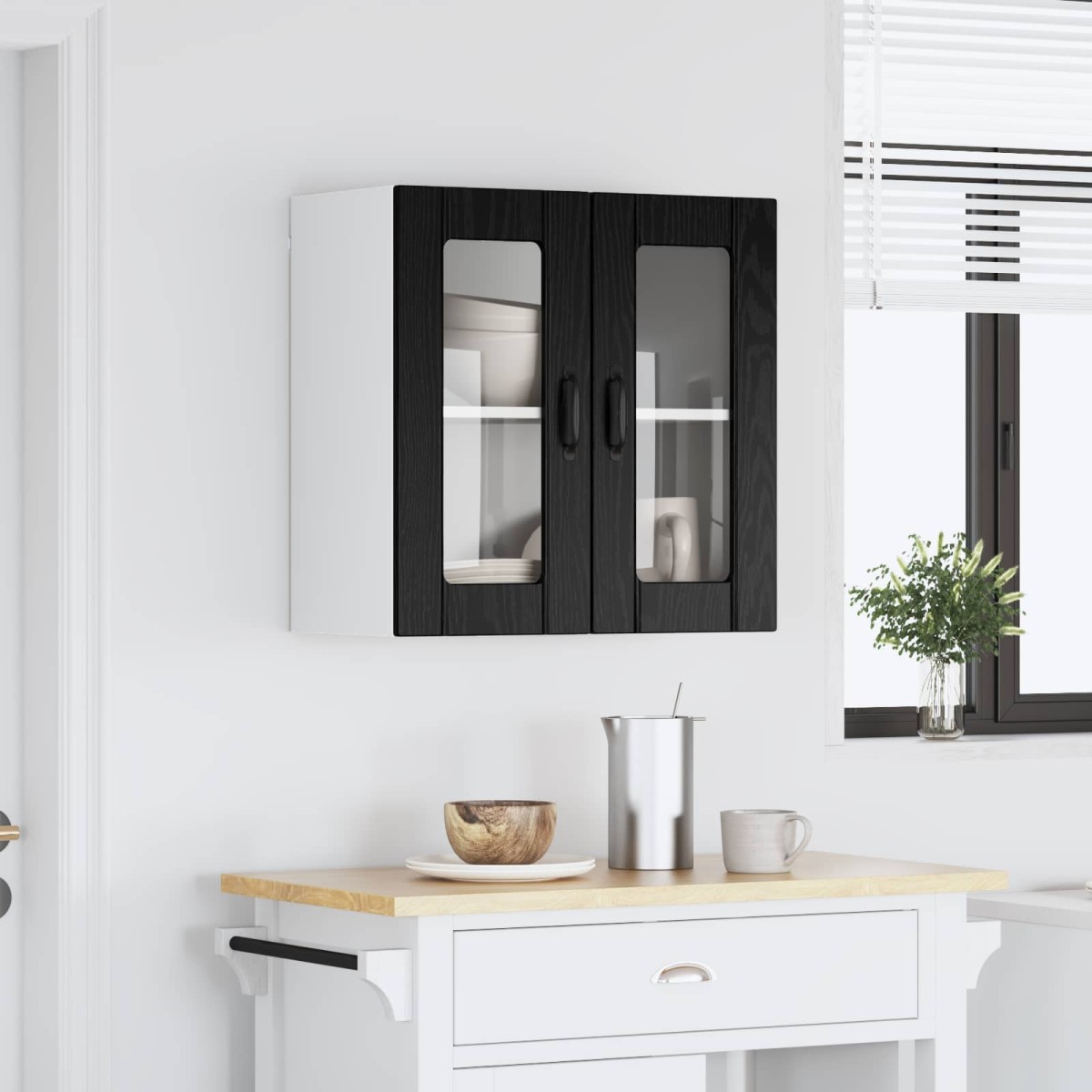 vidaXL Ραφιέρα τοίχου LUCCA Μαύρη Δρυς 60 x 31 x 60 εκ.