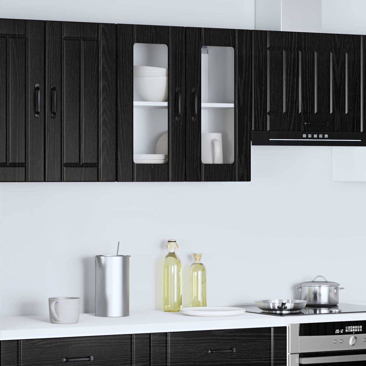 vidaXL Ραφιέρα τοίχου LUCCA Μαύρη Δρυς 60 x 31 x 60 εκ.