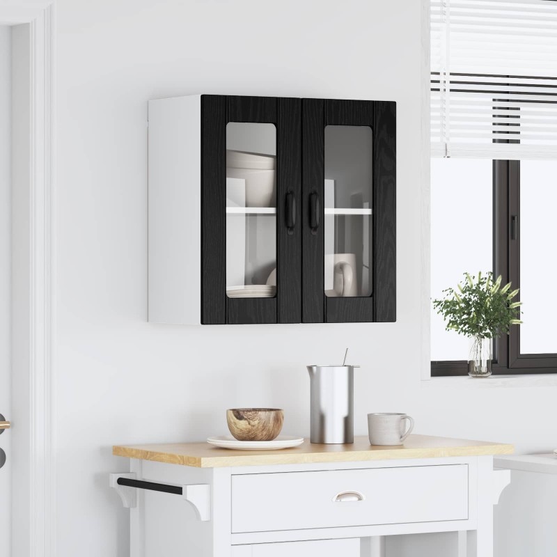 vidaXL Ραφιέρα τοίχου LUCCA Μαύρη Δρυς 60 x 31 x 60 εκ.