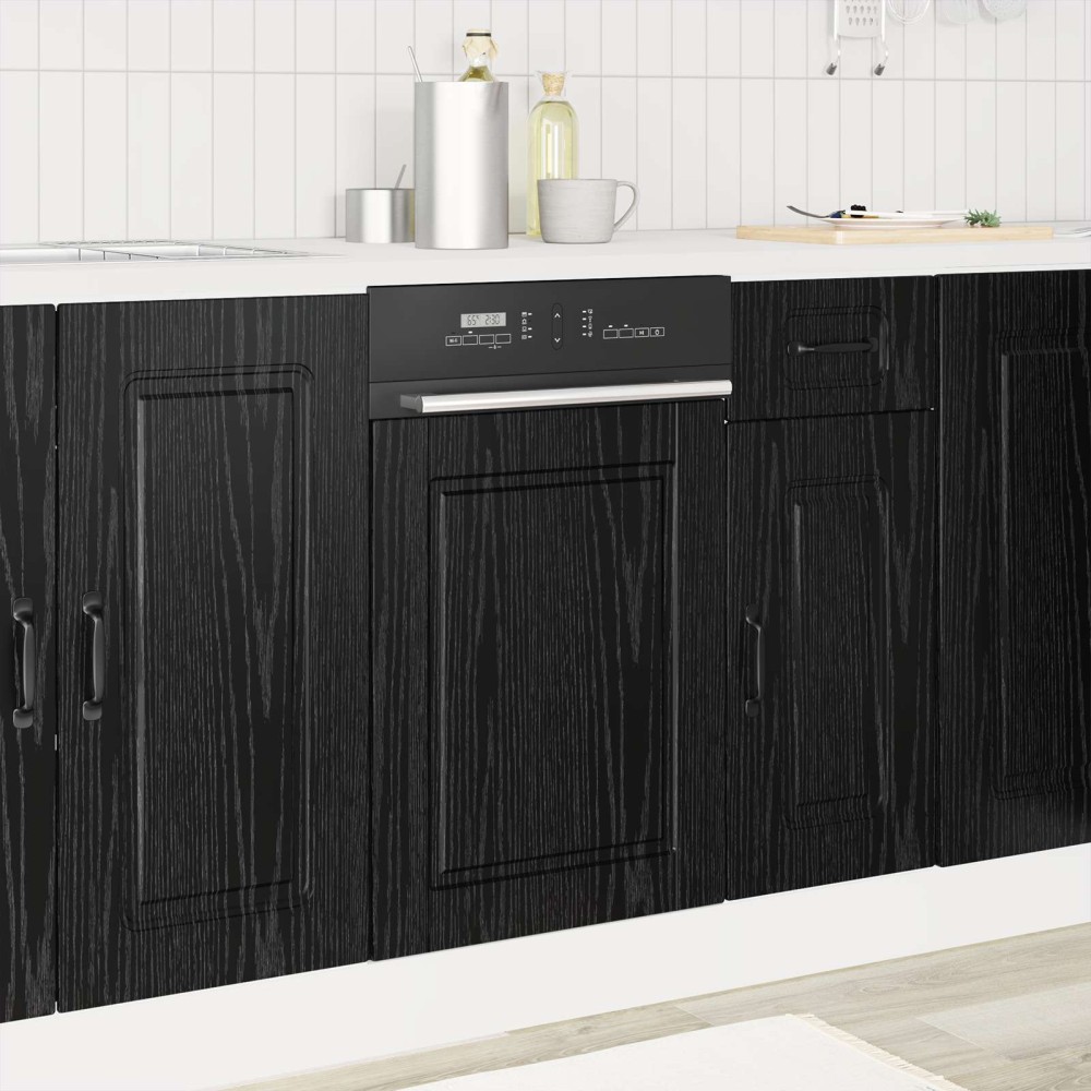 vidaXL Πάνελ πλυντηρίου πιάτων PORTO Μαύρη Οξυά 45 x 1,5 x 57 εκ