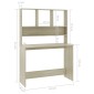 vidaXL Γραφείο με Ράφια Sonoma Δρυς 110x45x157 εκ. από Μοριοσανίδα