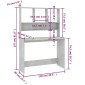 vidaXL Γραφείο με Ράφια Γκρι Σκυροδέματος 110x45x157 εκ. Μοριοσανίδα