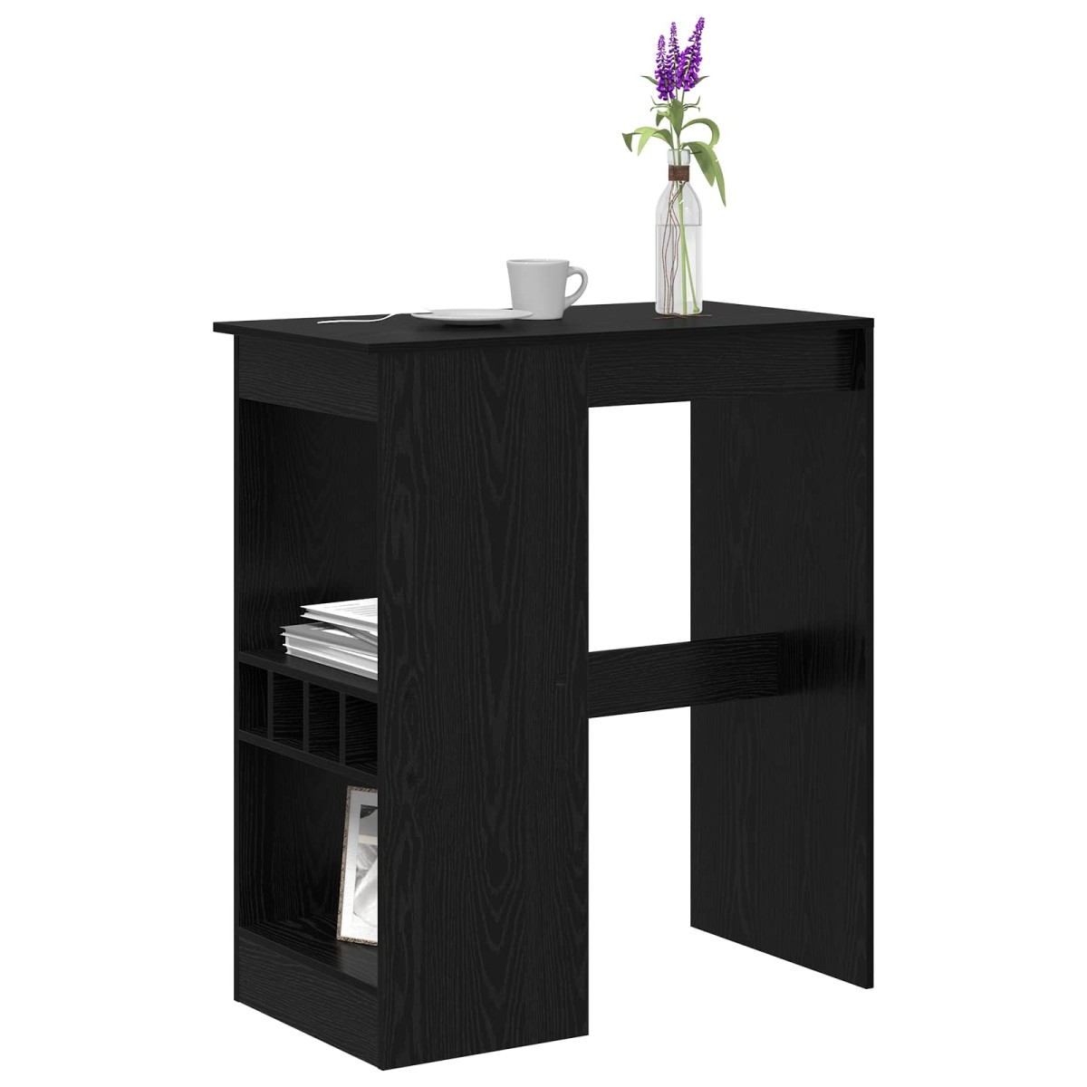 vidaXL Τραπέζι μπαρ 90 x 47.5 x 103.5 εκ Επεξεργασμένο Ξύλο Μαύρη Οξυά