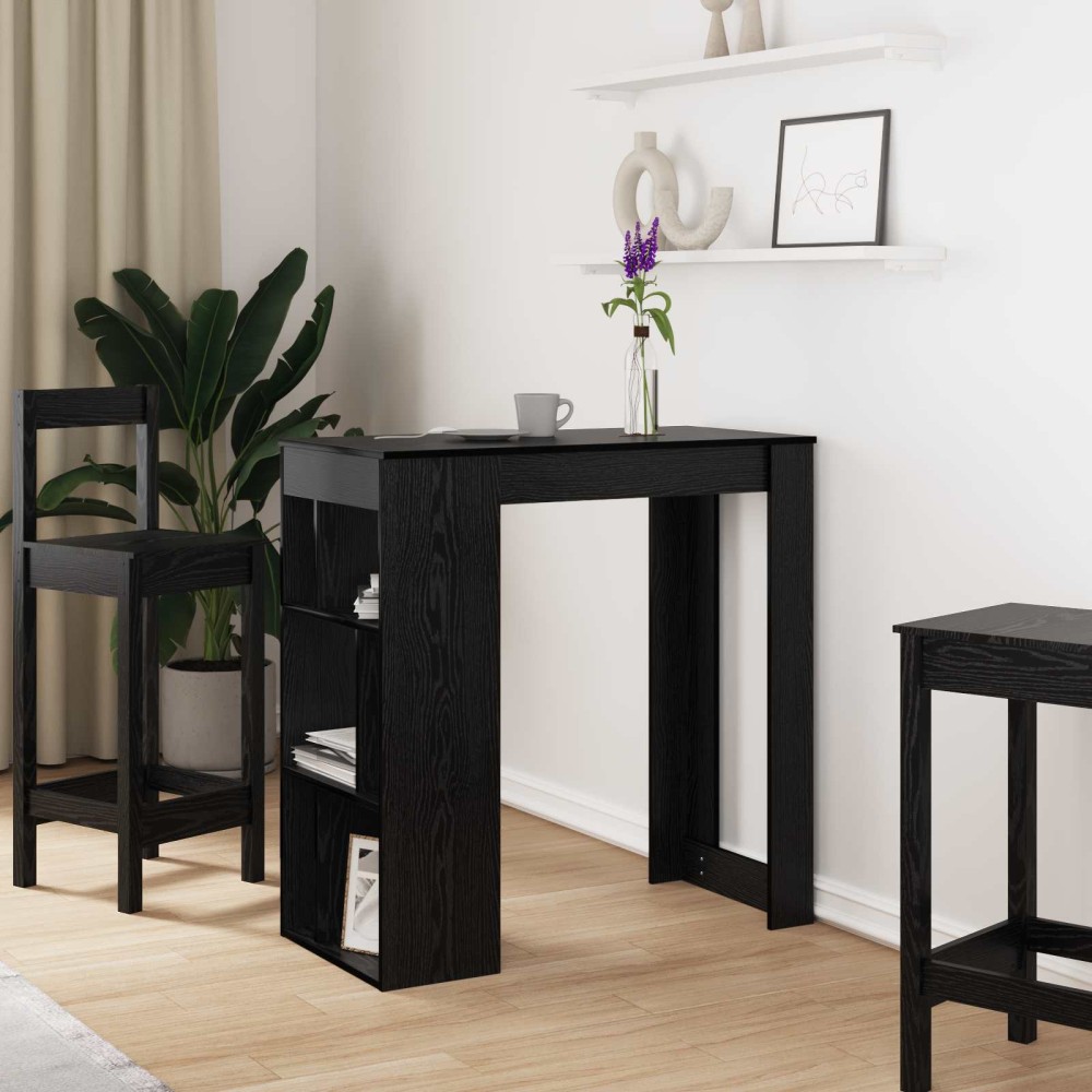 vidaXL Τραπέζι μπαρ 102 x 50 x 103,5 εκ. Επεξεργασμένο Ξύλο Μαύρη Οξυά