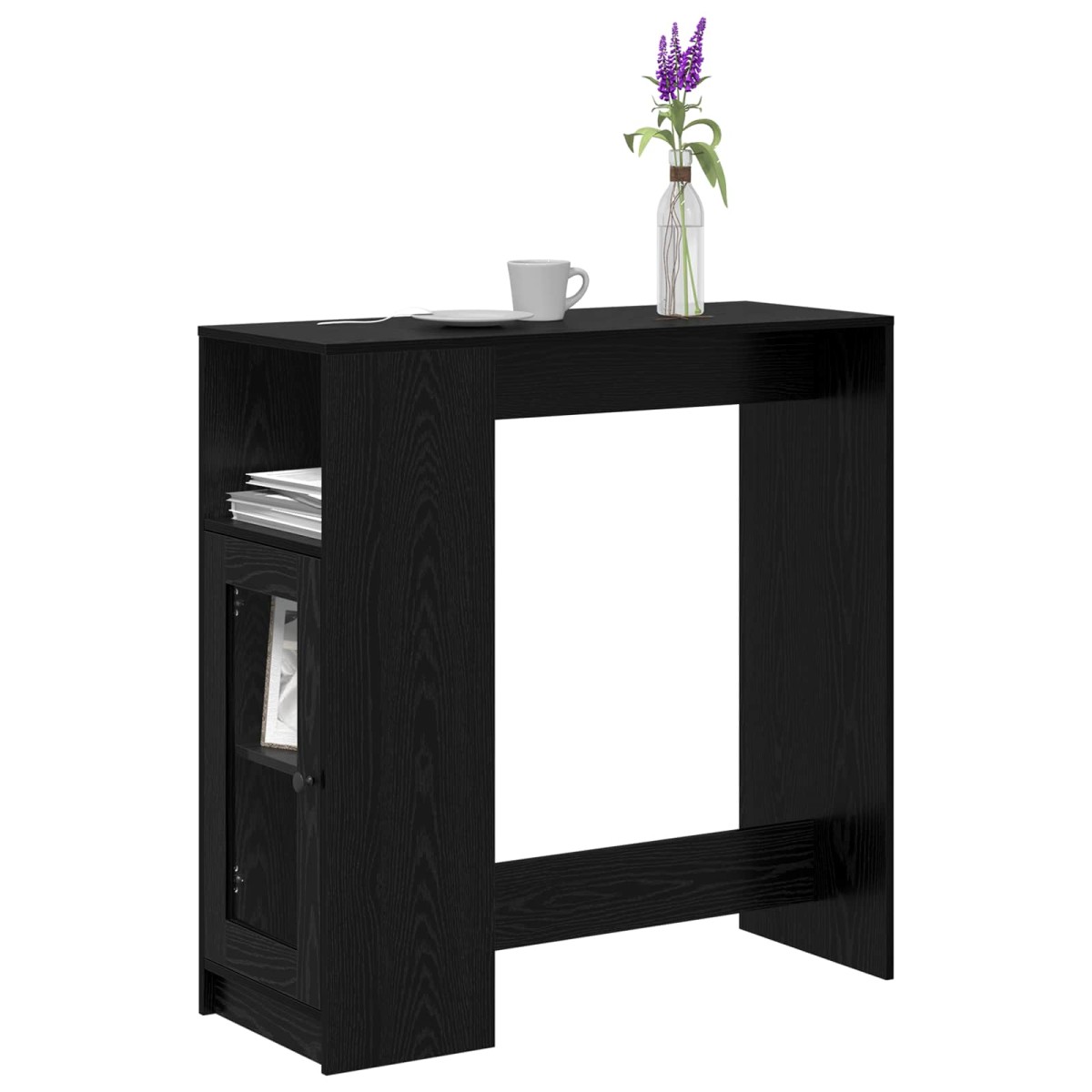 vidaXL Τραπέζι μπαρ 101 x 40 x 103,5 εκ Επεξεργασμένο Ξύλο Μαύρη Οξυά