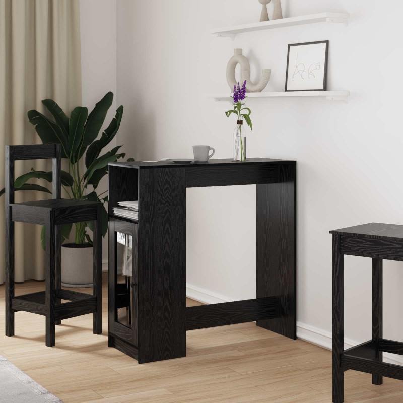 vidaXL Τραπέζι μπαρ 101 x 40 x 103,5 εκ Επεξεργασμένο Ξύλο Μαύρη Οξυά