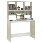 vidaXL Γραφείο με Ράφια Λευκό/Sonoma Δρυς 110x45x157 εκ. Μοριοσανίδα