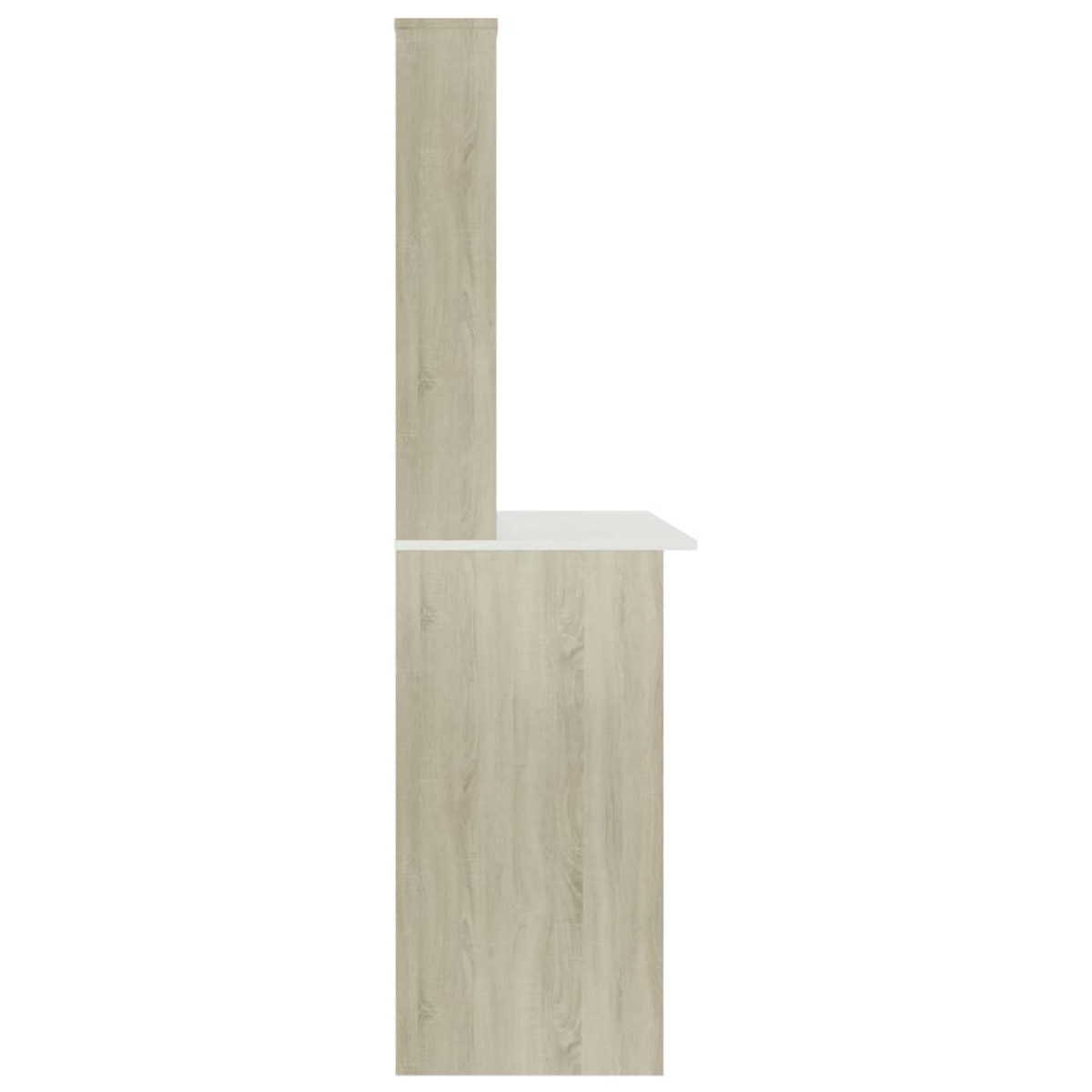 vidaXL Γραφείο με Ράφια Λευκό/Sonoma Δρυς 110x45x157 εκ. Μοριοσανίδα