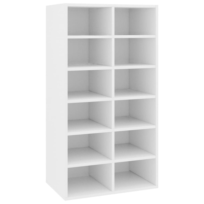 vidaXL Παπουτσοθήκη Λευκή Δρυς 54x34x100,5 εκ. από Επεξεργασμένο Ξύλο