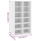 vidaXL Παπουτσοθήκη Λευκή Δρυς 54x34x100,5 εκ. από Επεξεργασμένο Ξύλο