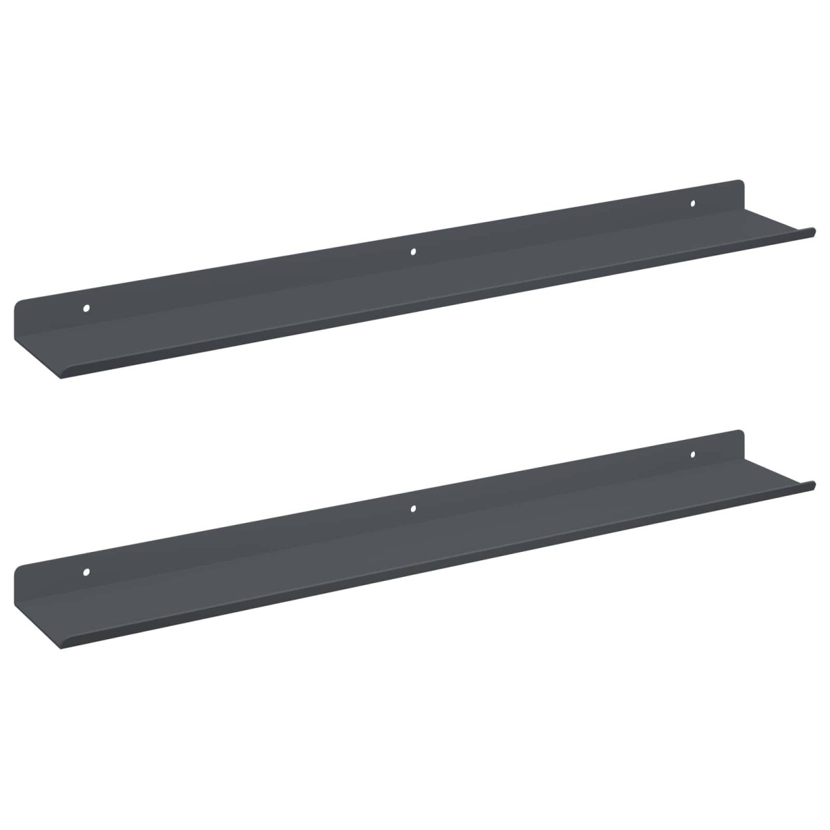 vidaXL Πλωτό ράφι Επιτοίχιο 2 τμχ. Ανθρακί 60 x 8,5 x 2,5 εκ Ατσάλι