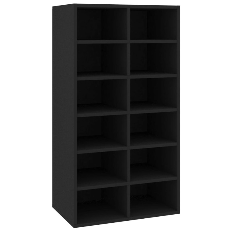 vidaXL Παπουτσοθήκη Μαύρη Δρυς 54x34x100,5 εκ. από Επεξεργασμένο Ξύλο