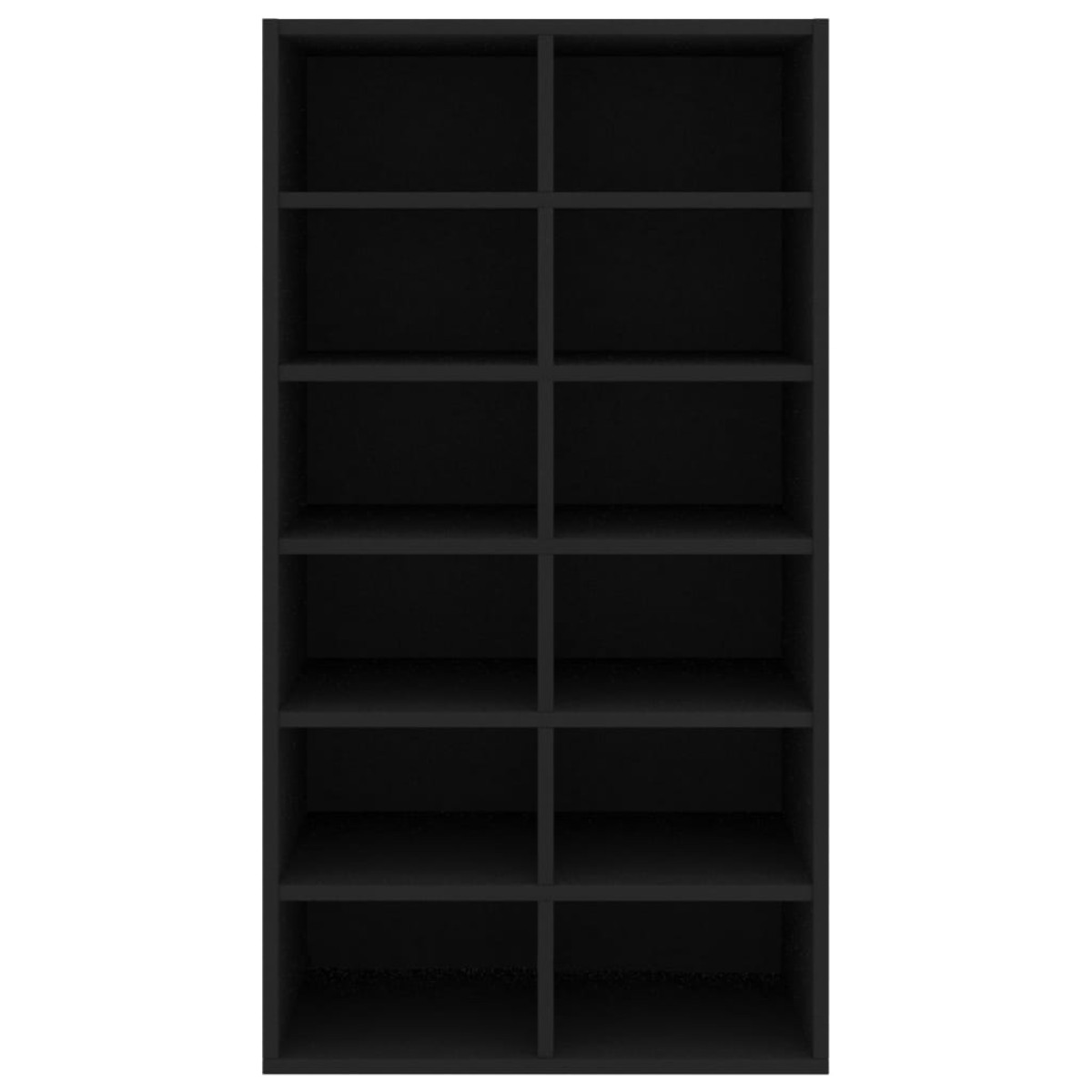 vidaXL Παπουτσοθήκη Μαύρη Δρυς 54x34x100,5 εκ. από Επεξεργασμένο Ξύλο