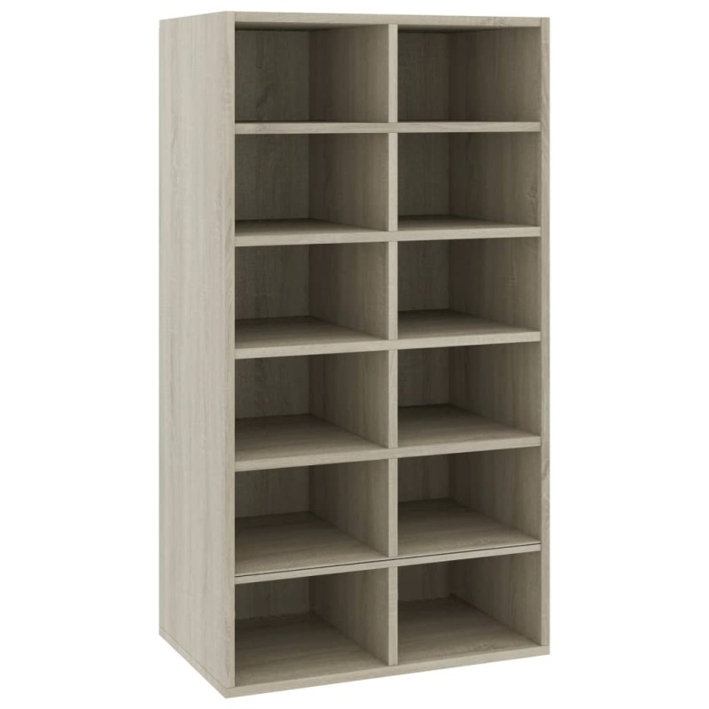 vidaXL Παπουτσοθήκη Sonoma Δρυς 54x34x100,5 εκ. από Επεξεργασμένο Ξύλο
