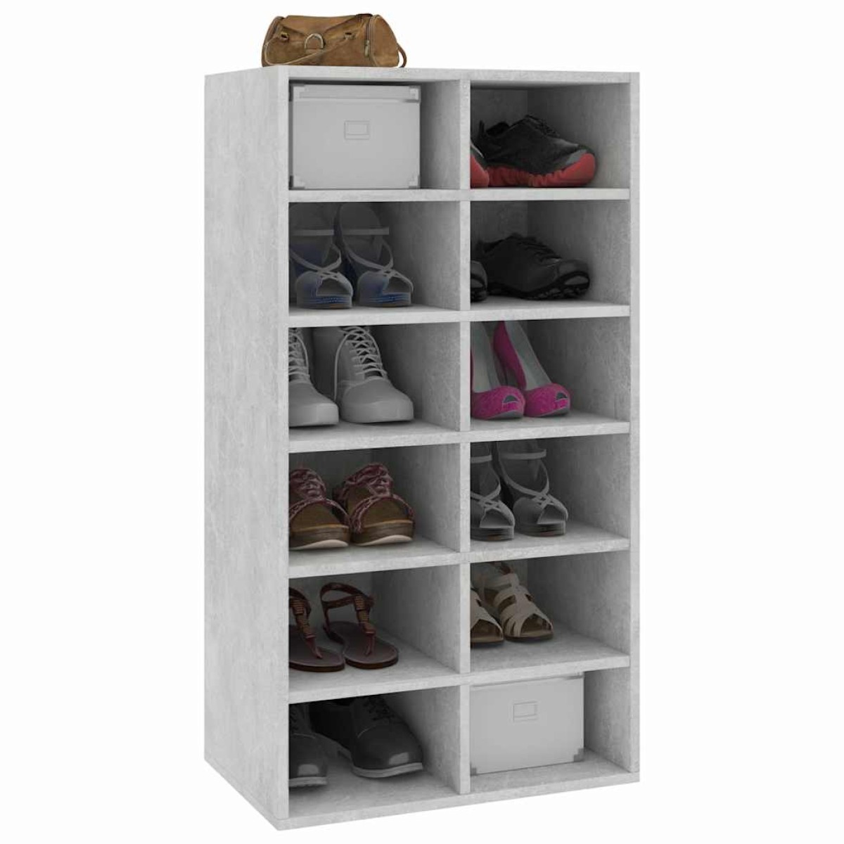 vidaXL Παπουτσοθήκη Γκρι Σκυρ Δρυς 54x34x100,5 εκ Επεξεργασμένο Ξύλο