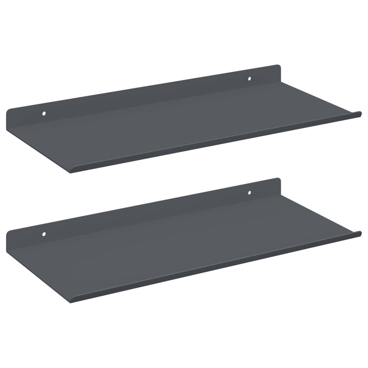 vidaXL Πλωτό ράφι Επιτοίχιο 2 τμχ. Ανθρακί 40 x 18 x 2,5 εκ. Ατσάλι