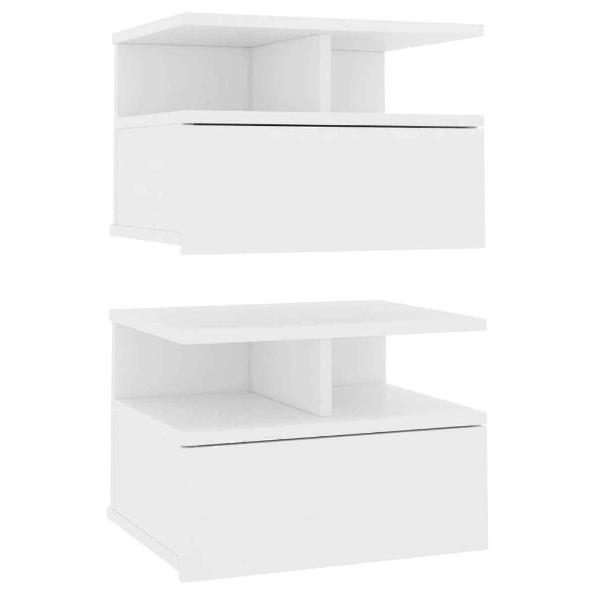 vidaXL Κομοδίνα Κρεμαστά 2 τεμ. Λευκά 40 x 31 x 27 εκ. από Μοριοσανίδα