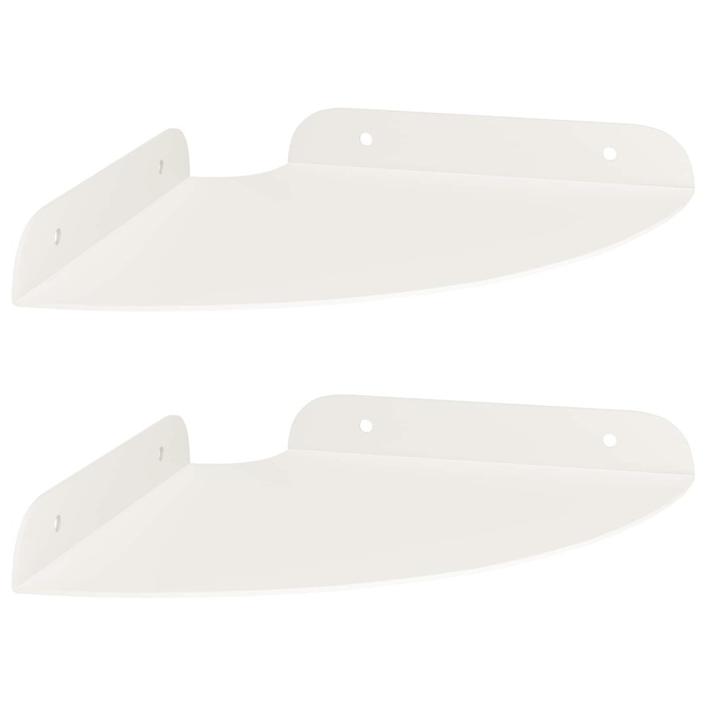 vidaXL Floating Ράφι Γωνίας Γωνιακή βάση 2 τμχ. Λευκός 18 x 18 x 2 εκ.