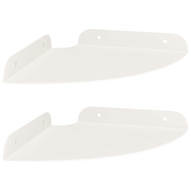vidaXL Floating Ράφι Γωνίας Γωνιακή βάση 2 τμχ. Λευκός 18 x 18 x 2 εκ.