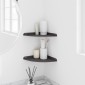 vidaXL Floating Ράφι Γωνίας Γωνιακή βάση 2 τμχ. Μαύρο 24 x 24 x 2 εκ
