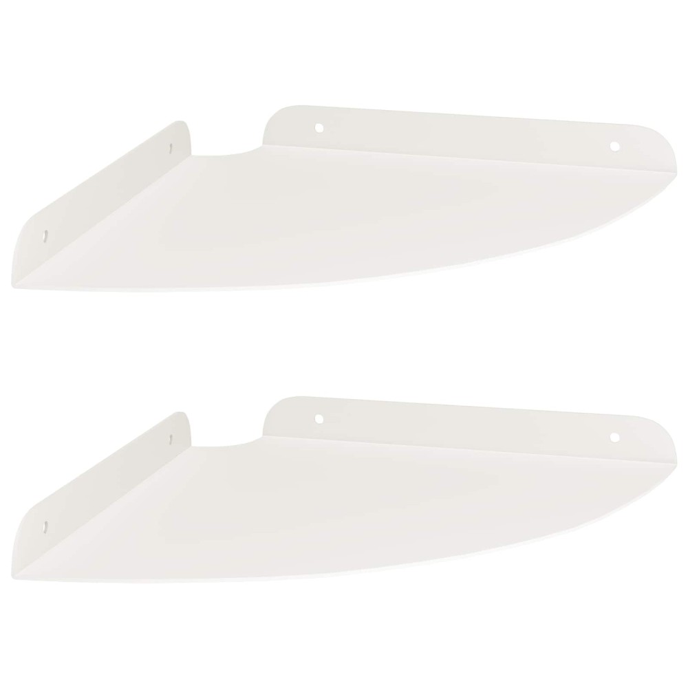 vidaXL Floating Ράφι Γωνίας Γωνιακή βάση 2 τμχ. Λευκός 24 x 24 x 2 εκ