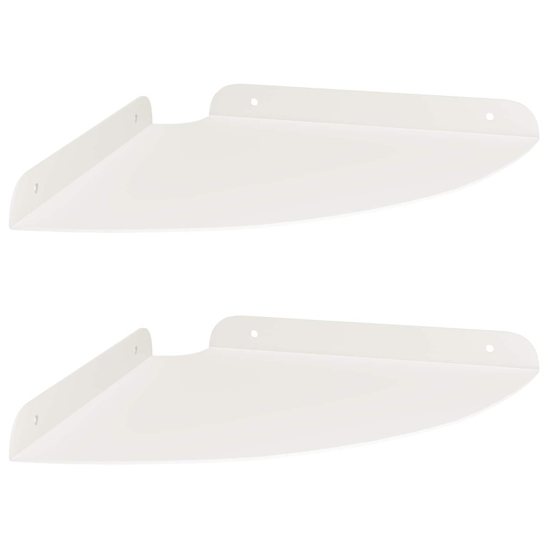 vidaXL Floating Ράφι Γωνίας Γωνιακή βάση 2 τμχ. Λευκός 24 x 24 x 2 εκ