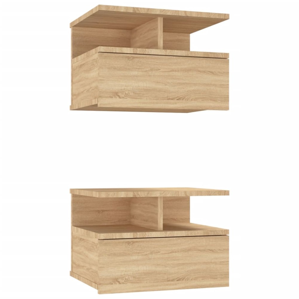 vidaXL Κομοδίνα Κρεμαστά 2 τεμ. Sonoma Δρυς 40x31x27 εκ. Επεξ. Ξύλο