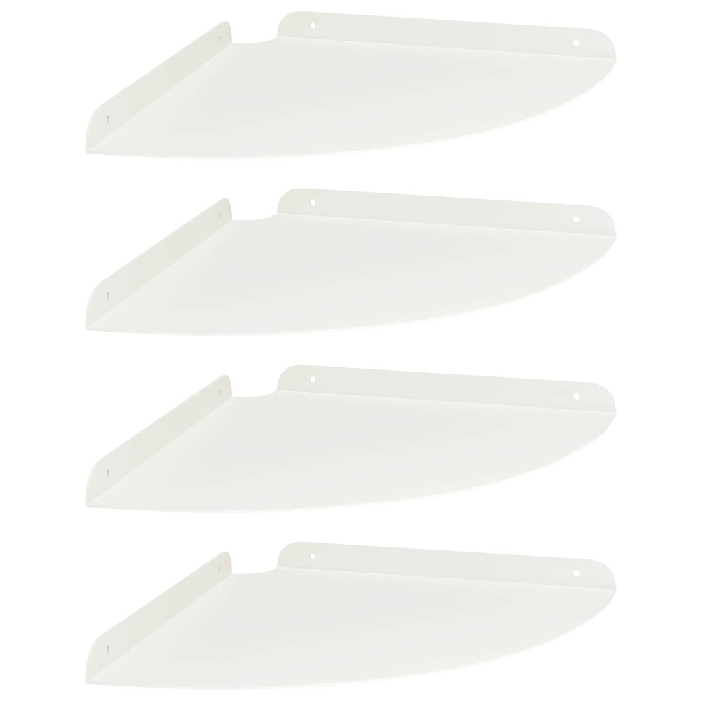 vidaXL Floating Ράφι Γωνίας Γωνιακή βάση 4 τμχ. Λευκός 30 x 30 x 2 εκ.